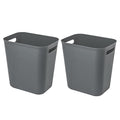 UUJOLY Plastic Small Trash Can Wastebasket, Garbage Container Basket for Bathrooms, Laundry Room, Kitchens, Offices, Kids Rooms, Dorms, 3.5 Gallon, Dark Grey, 2 Pack
