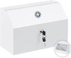 KYODOLED Wall Mount Medicine Lock Box, Drug Cabinet with Key, Large Capacity Secure Steel Prescription, First Aid Kit for Eme