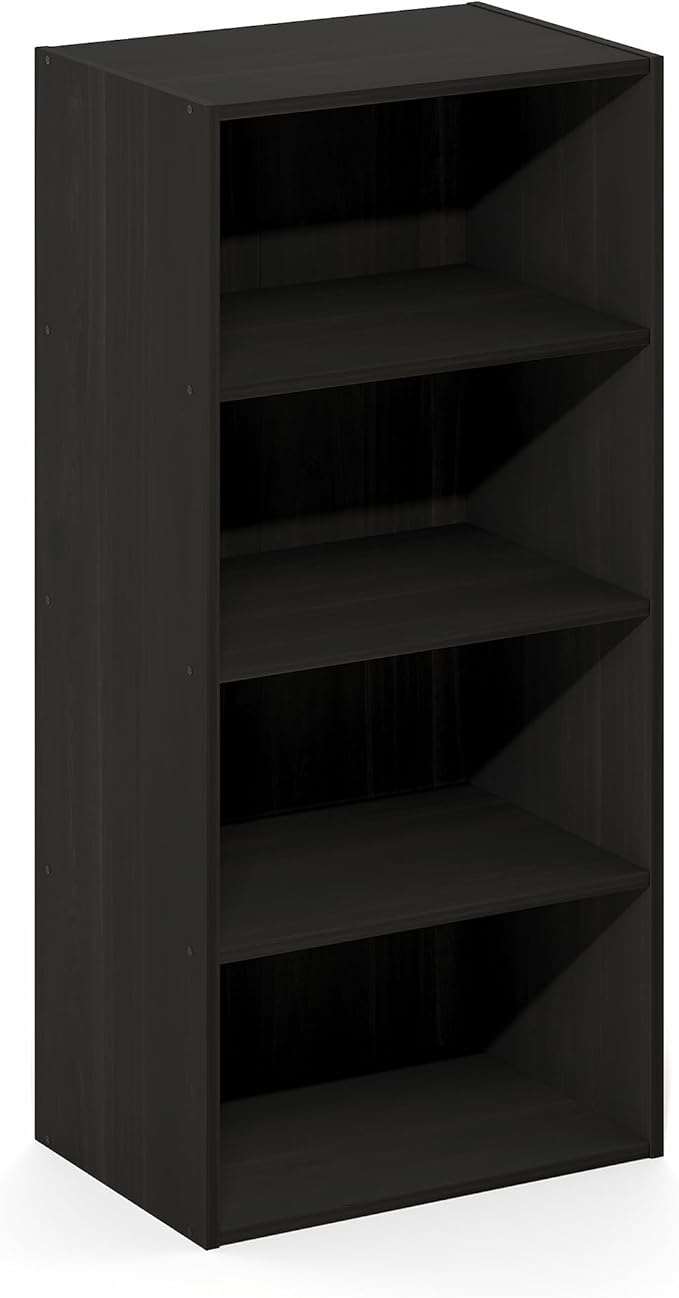 Furinno Basic Book Shelf, 4-Tier Bookcase with Open Shelf, Bookshelf, Cube Storage Organizer, 11 x 17 x 35, for Living Room, 