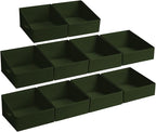 DIMJ Closet Storage Bins 10 Pack - Fabric Storage Baskets for Shelves, Collapsible Clothes Organizer with Handles, Trapezoid 