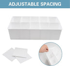 Plastic Belt Organizer, 10 Section Drawer Organizer for Storage Belt, Ties, Underwear and Socks, White Removable Dividers Sto