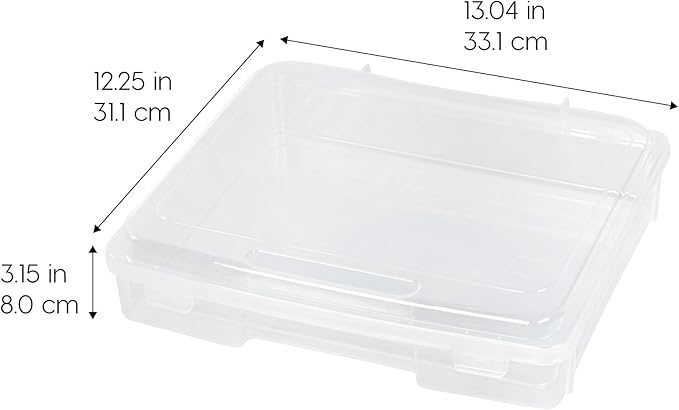 IRIS USA Board Game Storage Craft Organizer Box with Snap-Tight Latch Lid, 2-Pack Portable Plastic Case Bin for Puzzles, Maga