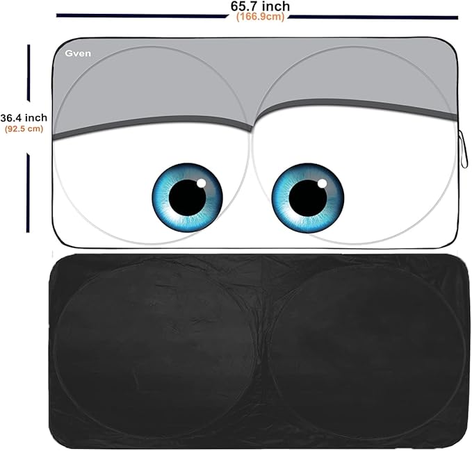 Gven Truck Windshield Sun Shade for Car Windshield Cover Interior Front Window Shades Sun Visor Protector Blocks UV Rays Must-Have Truck Accessories for Pickup, SUV, Sedan, Van, Bonneville (Grey, XL)