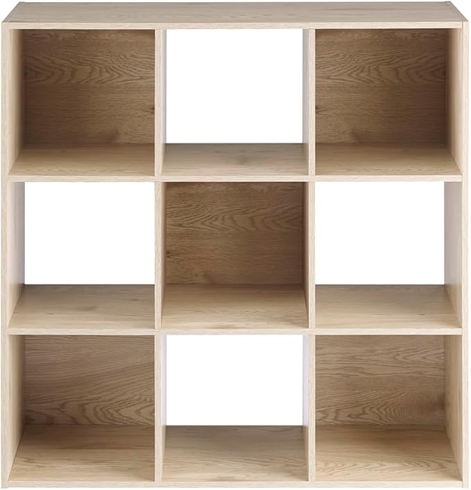 Whitmor 9 Cube Storage Organizer, Open Storage Display Bookshelf, Storage Cabinet for Living Room, Bedroom, Home, Office, Whi