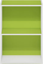 Furinno Luder Bookcase / Book / Storage, Green/White, 2-Tier