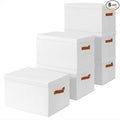 Homsorout Storage Bins with Lids - Large Fabric Closet Bins with Lid, 6 Pack Clothes Organizers and Storage, Collapsible Stac