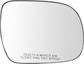 TRQ Passenger Side Mirror Glass Heated For Factory Equipped Mirrors Compatible with 2010-13 Toyota Highlander US Built Models