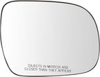 TRQ Passenger Side Mirror Glass Heated For Factory Equipped Mirrors Compatible with 2010-13 Toyota Highlander US Built Models