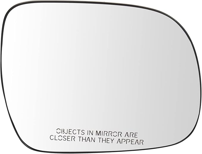 TRQ Passenger Side Mirror Glass Heated For Factory Equipped Mirrors Compatible with 2010-13 Toyota Highlander US Built Models