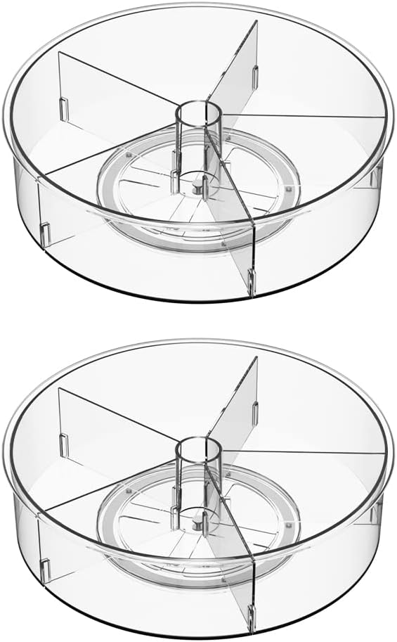 Lazy Susan Organizer Turntable Storage Container Rotating Organizer Spinning Organizer Bins SANNO Produce Saver Containers fo