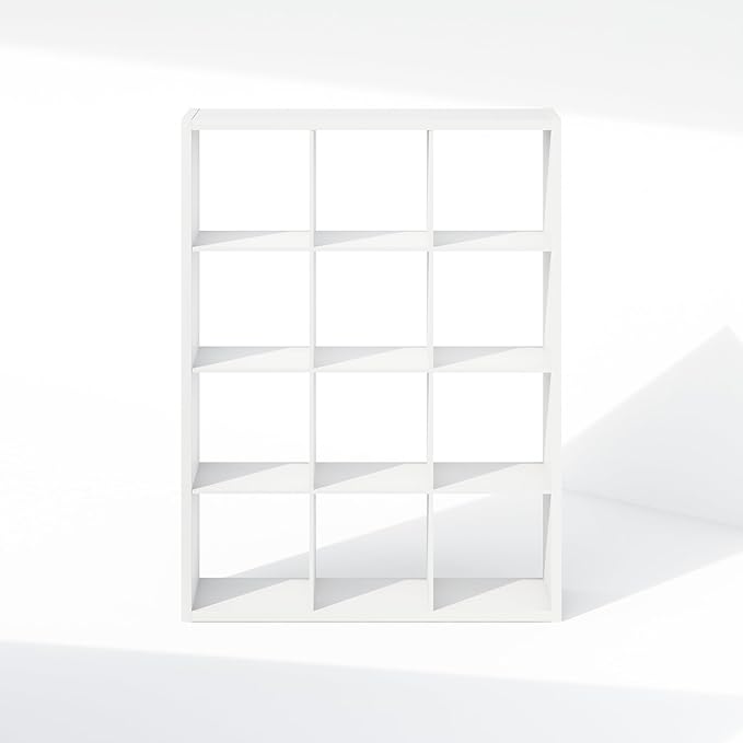 Furinno Cubic Closet Organizers and Storage, 12-Cube Closet Organizer, Open Shelf Closet Storage, Extra Thick Frame for Wardr