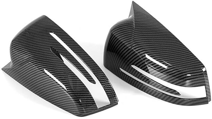 Carbon Fiber Horn Mirror Cover Cap Fit for Merceddes Beenz Beenz W204 W176 W212 CLA250 1994-2020 Passenger + Driver side