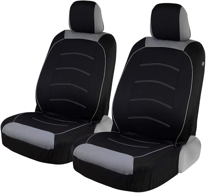 Motor Trend (2) Car Seat Covers for Front Seats with (2) Trimmable Car Floor Mats – Universal Fit Auto Accessories for Cars, 