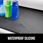 GORILLA GRIP Waterproof Silicone Under Sink Mat with Raised Lip for Kitchen and Bathroom, Cabinet Shelf Liner Stay in Place M