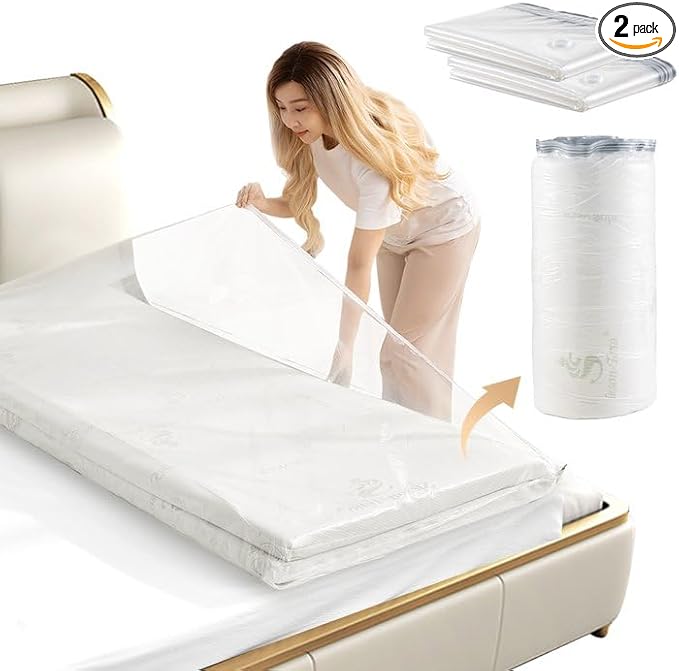 2 PCS Mattress Vacuum Bag, 86.7x39.4 inches Space Saver vacuum Storage Bags,Oversized Vacuum bags, MattressBag Vacuum Sealer 