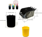 WallPeg Pegboard Bins & Cups - 15 each 5" Bins and 5 each 5" Cups - Hooks to Peg Board Panel Organize Hardware Arrange Access