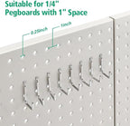 Amazon Basics Rectangular Metal Pegboard Wall Organizer, Tool Storage Organization System, Rust and Scratch Resistant, 48-Pie