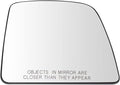 TRQ Passenger Side Heated Convex Mirror Glass Snap-On Compatible with 2014-2022 Ford Transit Connect FO1325167