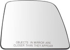 TRQ Passenger Side Heated Convex Mirror Glass Snap-On Compatible with 2014-2022 Ford Transit Connect FO1325167