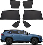 Powerty Window Sun Shade for 2013-2018 Toyota RAV4 Accessories -Upgrade Double Layer Rear Windshield Shade 6 Pack Light Block Car Privacy Cutains Shades for Baby, Camping, Napping, Sleeping