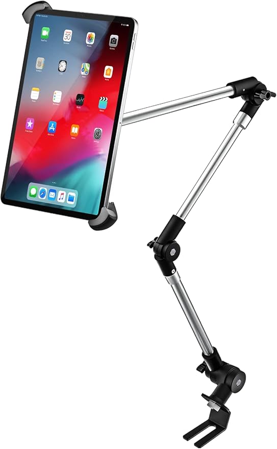 woleyi Car Truck Seat Rail Large Tablet Mount, Car Floor Bolt Tablet Holder Stand with 360° Rotation Foldable Arm for iPad Pro 12.9/Air, Galaxy Tabs, Surface Pro/Go, Kindle Fire and 9.5-14.5" Tablets