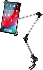 woleyi Car Truck Seat Rail Large Tablet Mount, Car Floor Bolt Tablet Holder Stand with 360° Rotation Foldable Arm for iPad Pro 12.9/Air, Galaxy Tabs, Surface Pro/Go, Kindle Fire and 9.5-14.5" Tablets