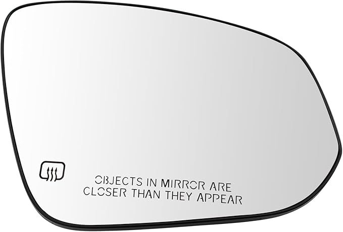 TRQ Passenger Side Heated Mirror Glass with Backing Plate Compatible with 2014-2019 Toyota Highlander TO1325125
