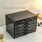YUFONG Earring Storage Box Organizer, Acrylic Jewelry Storage Box Holder 5 Drawers Transparent Jewelry Display Stand with 120