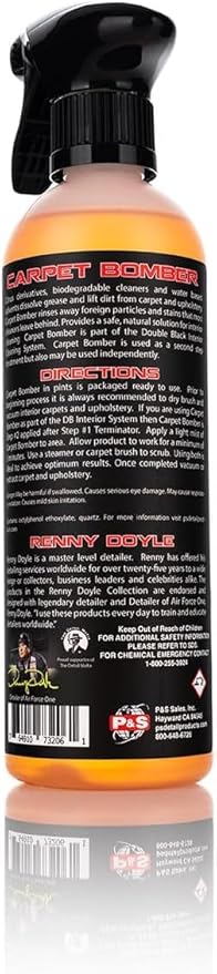 P & S PROFESSIONAL DETAIL PRODUCTS Carpet Bomber – Professional Upholstery Cleaner, Citrus-Based Formula, Removes Grease, Dir