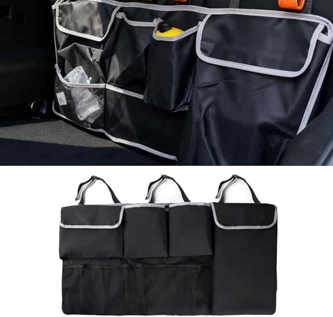 Car Storage Organizer Trunk, Foldable Bin, Box, Tote Organizer, Suitable for Small Cars, Compatible with Jeep, Q5, MPV Etc (Bla