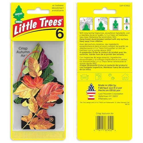 LITTLE TREES Car Air Freshener | Hanging Tree Provides Long Lasting Scent for Auto and Home | Crisp Autumn Air, 24 Air Freshe