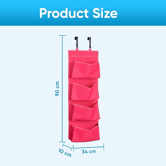 YNR Over Door Storage with 4 Pockets Strong and Durable, Hanging Wardrobe Storage Organiser Practical and Spacious, Hanging S