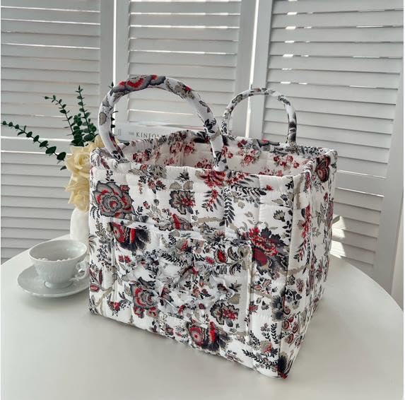 Boho Fabric Storage Basket, Large Capacity Laundry Basket, 12.2'' x 10.23'' x 10.23'' Collapsible Laundry Hamper with Easy Ca