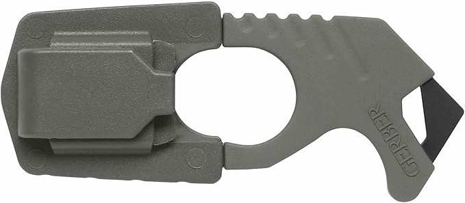 Gerber Gear Seatbelt Strap Cutter Escape Tool with Lanyard Hole and Glass Breaker, Made in USA, Green, 5 x 2.5 x 1 inches Poc