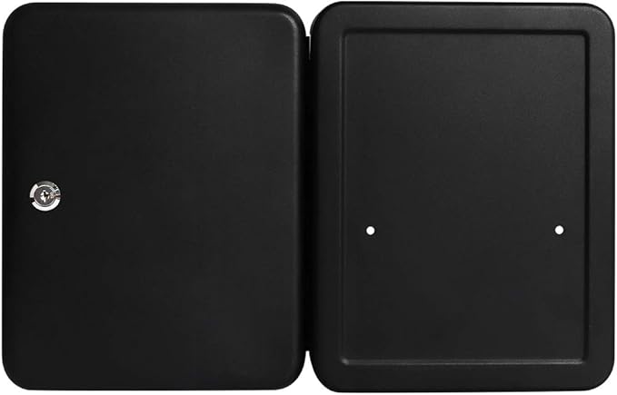Jssmst Key Lock Box Wall Mount Security Key Storage Box, Locking Key Cabinet Wall Mount with 48 Key Hooks & Tags Key Labels, 