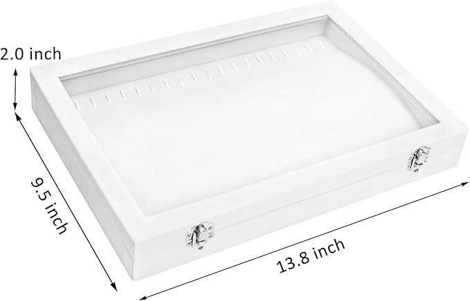 Vicoter Velvet Necklace Display Jewelry Tray 20 Hook Necklace Tray Necklace Pendant Jewelry Tray for Women and Girls