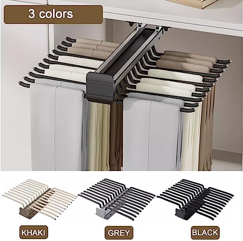 Pull-Out Clothes Rail,Extendable Pull Out Closet Rod, Bearing 30kg Pull-Out Clothes Rail, Aluminum Alloy Adjustable Valet Rod