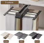 Pull-Out Clothes Rail,Extendable Pull Out Closet Rod, Bearing 30kg Pull-Out Clothes Rail, Aluminum Alloy Adjustable Valet Rod