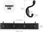 Badiano Wooden Coat Rack, Wall-Mounted Organizer for Closet, Entryway, Hallway, Foyer, Bedroom, Heavy Duty Double Hooks for H