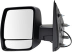 TRQ Driver and Passenger Side Mirror Assembly Set Power Heated Foldaway Textured Black Compatible with 12-21 Nissan NV1500 SV