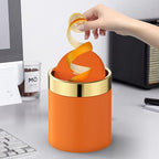 Mini Trash Can with Lid, Desktop Small Trash Can Recycling Bin Cute Metal Garbage Can for Tabletop Countertop Use,Stainless Steel 0.4Gal/1.5L Waste Bin for Office Parlor Car Bedroom,Swing Lid Open