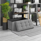 SONGMICS MAZIE Collection - 30 Inches Folding Storage Ottoman Bench, Ottoman Foot Rest, End of Bed Bench, Storage Chest, Load