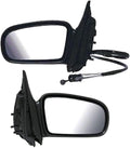 TRQ 2 Piece Driver and Passenger Side Mirror Assembly Set Manual Adjustment Non-Heated No Memory Black Compatible with 1997-2