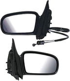 TRQ 2 Piece Driver and Passenger Side Mirror Assembly Set Manual Adjustment Non-Heated No Memory Black Compatible with 1997-2