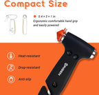 SINSEN Window Breaker Seatbelt Cutter, Car Glass Breaker Tool, Safety Hammer Emergency Escape Kit, 3-in-1, Matte Black