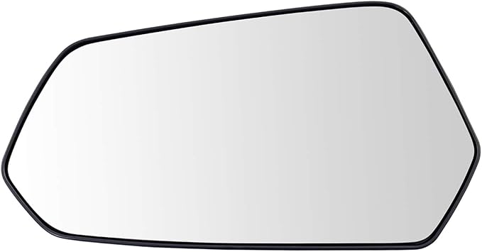 TRQ Driver Side Mirror Glass with Backing Plate Snap On Clear Compatible with 2010-2015 Chevrolet Camaro GM1324190