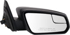 TRQ Power Side Mirror Set with Spotter Glass Textured Black Driver & Passenger Side Compatible with 2013-2014 Ford Mustang FO