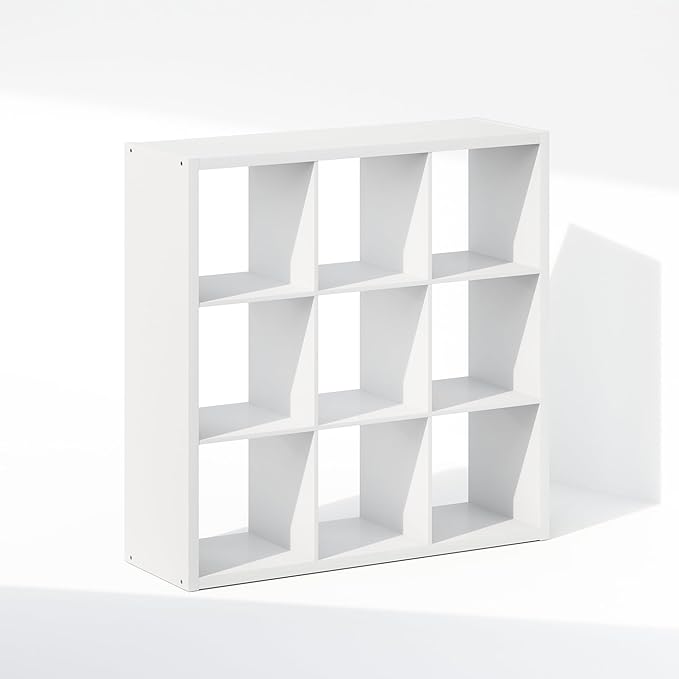 Furinno Cubic Closet Organizers and Storage, 9-Cube Closet Organizer, Open Shelf Closet Storage, Extra Thick Frame for Wardro