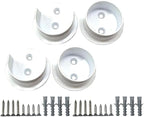 QCAA Solid Brass Extra Heavy Closet Pole Socket Set, 1-1/2 inch, with Stainless Screws, White, 2 Pairs, Made in Taiwan