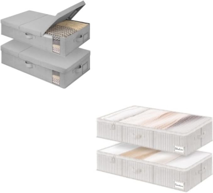 StorageWorks Under Bed Storage with Lid with Underbed Storage Bins